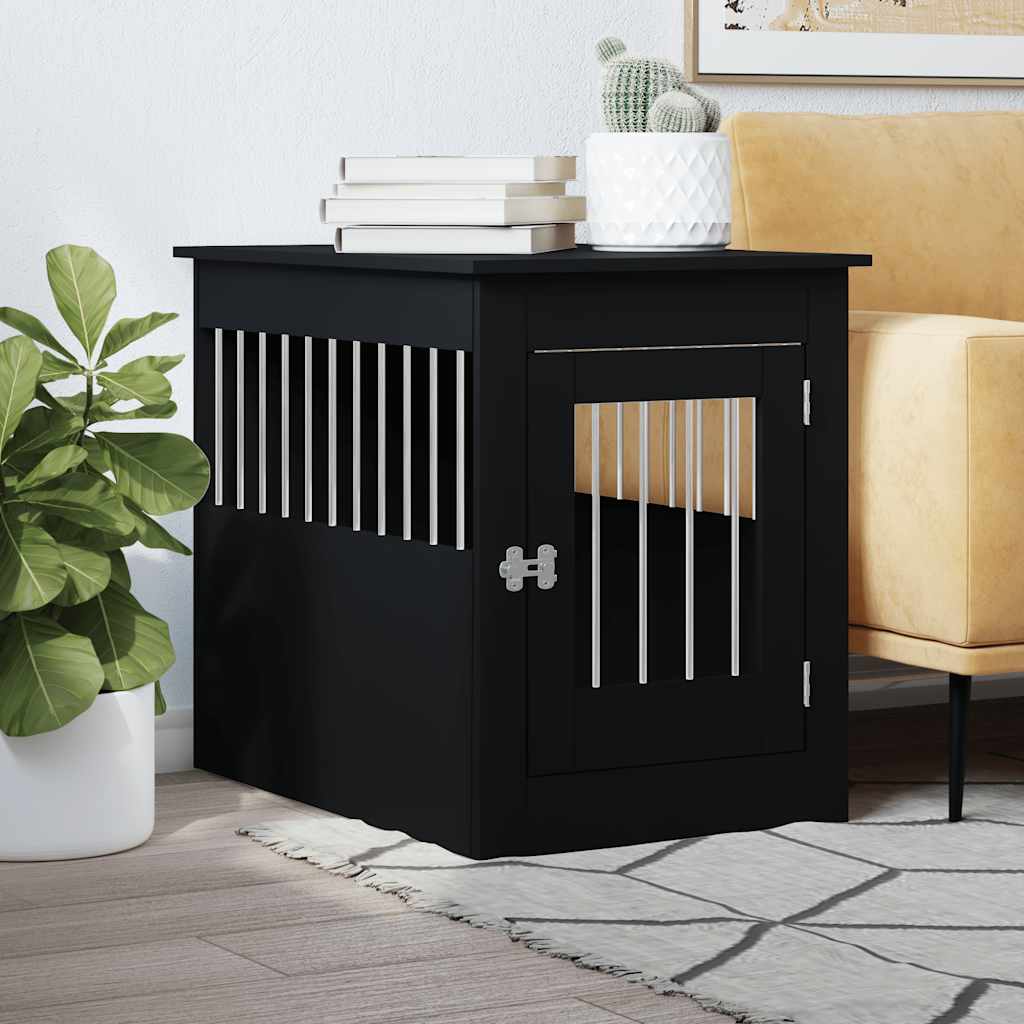 Dog Crate Furniture Black 55x80x68 cm Engineered Wood