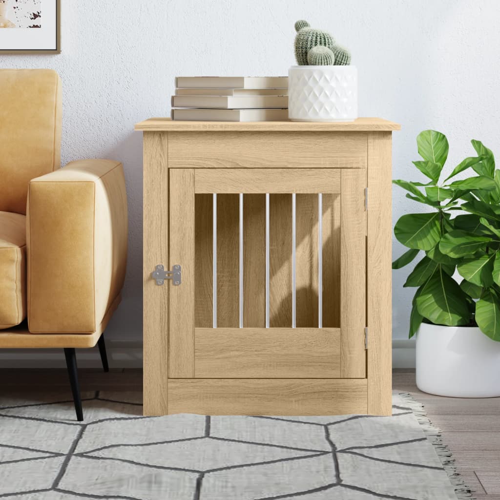Dog Crate Furniture Sonoma Oak 64.5x80x71 cm Engineered Wood