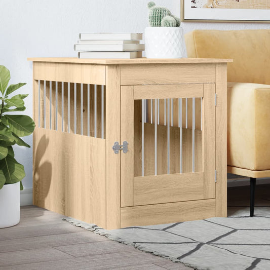 Dog Crate Furniture Sonoma Oak 64.5x80x71 cm Engineered Wood