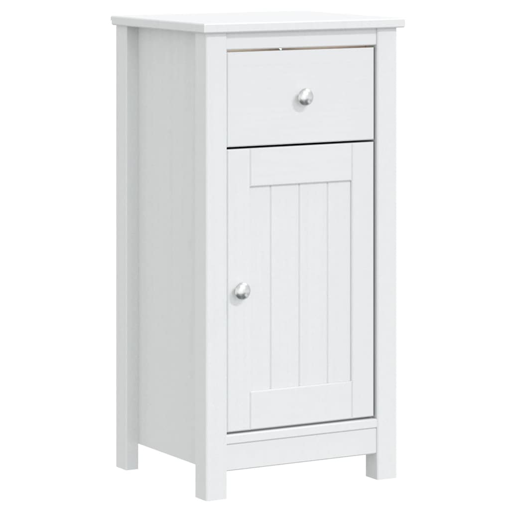 3 Piece Bathroom Furniture Set BERG White Solid Wood Pine