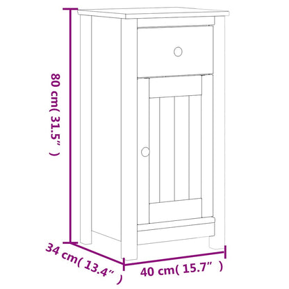 3 Piece Bathroom Furniture Set BERG White Solid Wood Pine