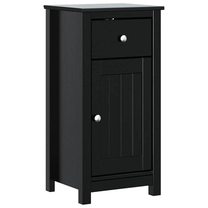 3 Piece Bathroom Furniture Set BERG Black Solid Wood Pine
