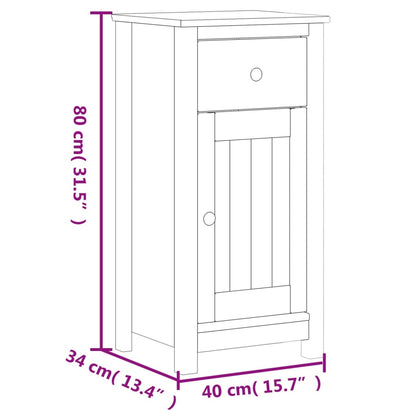 3 Piece Bathroom Furniture Set BERG Black Solid Wood Pine