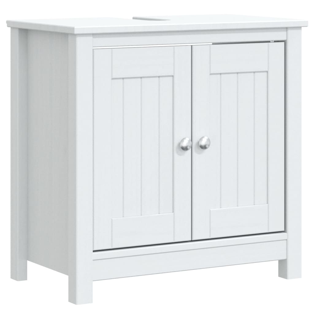 4 Piece Bathroom Furniture Set BERG White Solid Wood Pine