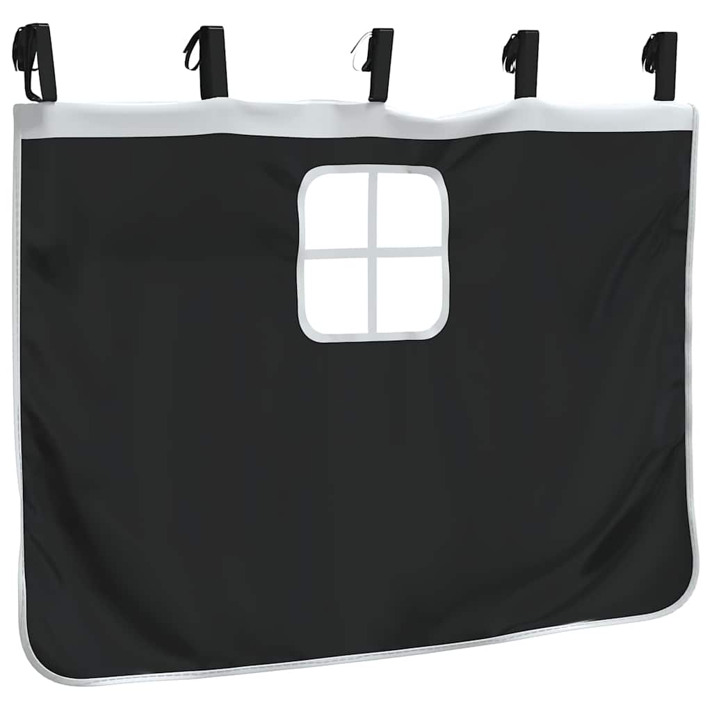 Curtains for Loft Bed White and Black Polyester
