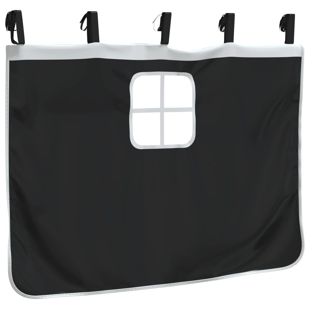 Curtains for Loft Bed with Tunnel White and Black Polyester