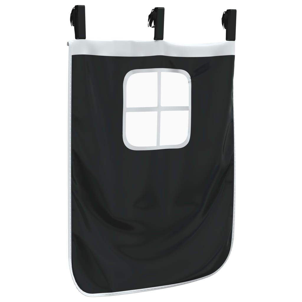 Curtains for Loft Bed with Tunnel White and Black Polyester
