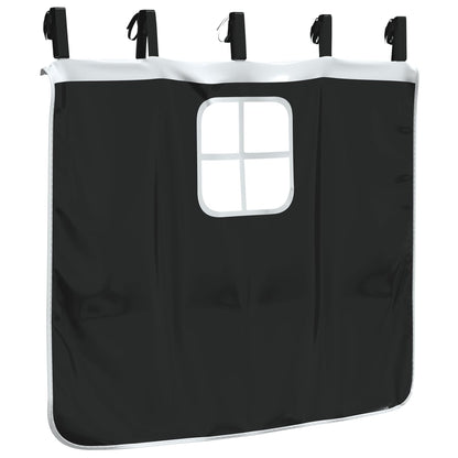 Curtains for Loft Bed with Tunnel and Tower White and Black
