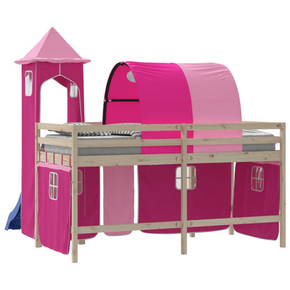 Curtains for Loft Bed with Tunnel and Tower Pink