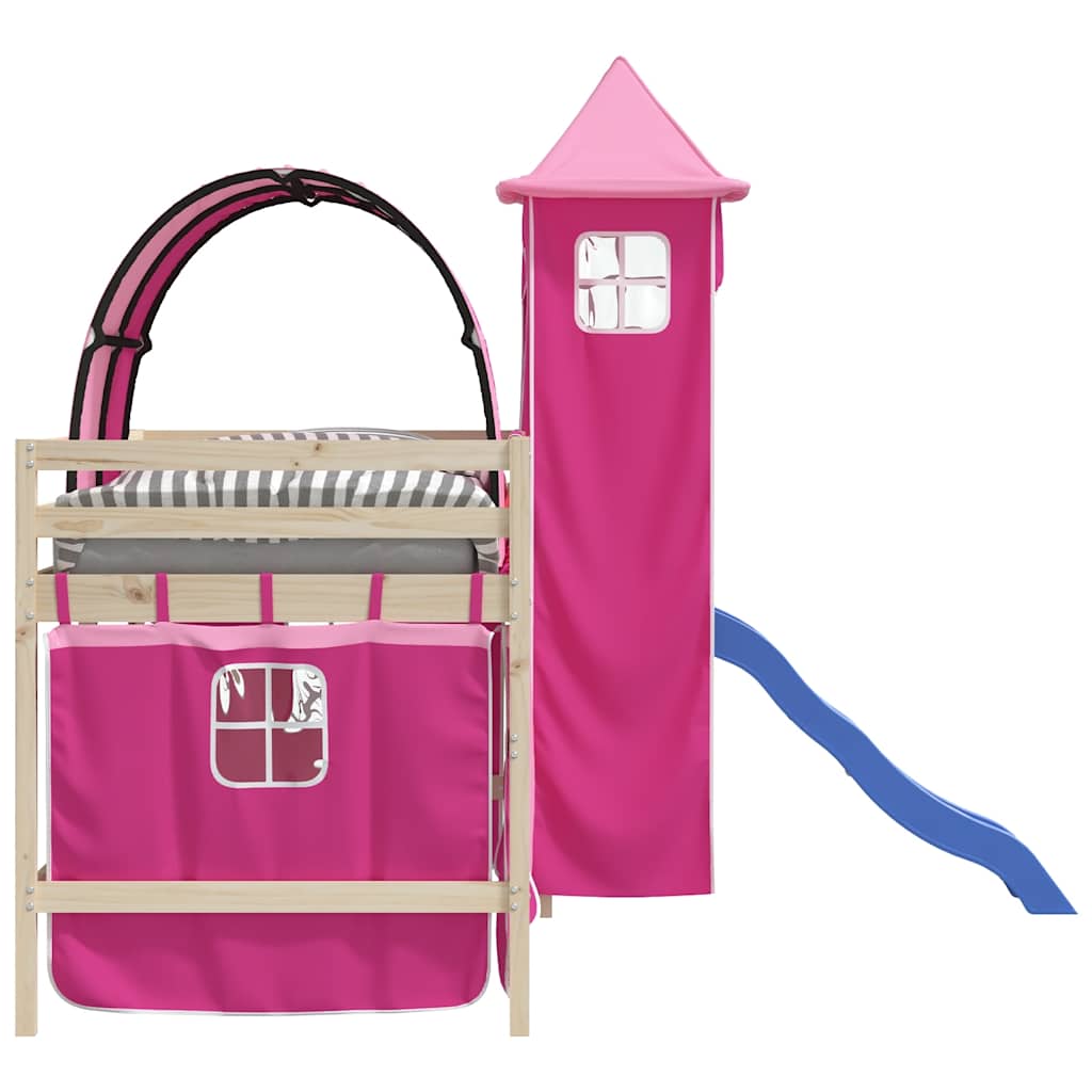 Curtains for Loft Bed with Tunnel and Tower Pink
