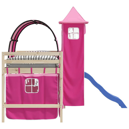 Curtains for Loft Bed with Tunnel and Tower Pink