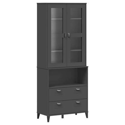 Highboard "VIKEN" Anthracite Grey 80x40x200 cm Solid Wood Pine