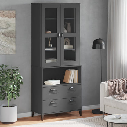 Highboard "VIKEN" Anthracite Grey 80x40x200 cm Solid Wood Pine