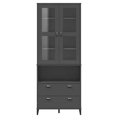 Highboard "VIKEN" Anthracite Grey 80x40x200 cm Solid Wood Pine