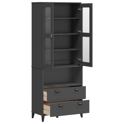 Highboard "VIKEN" Anthracite Grey 80x40x200 cm Solid Wood Pine