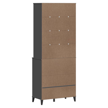 Highboard "VIKEN" Anthracite Grey 80x40x200 cm Solid Wood Pine