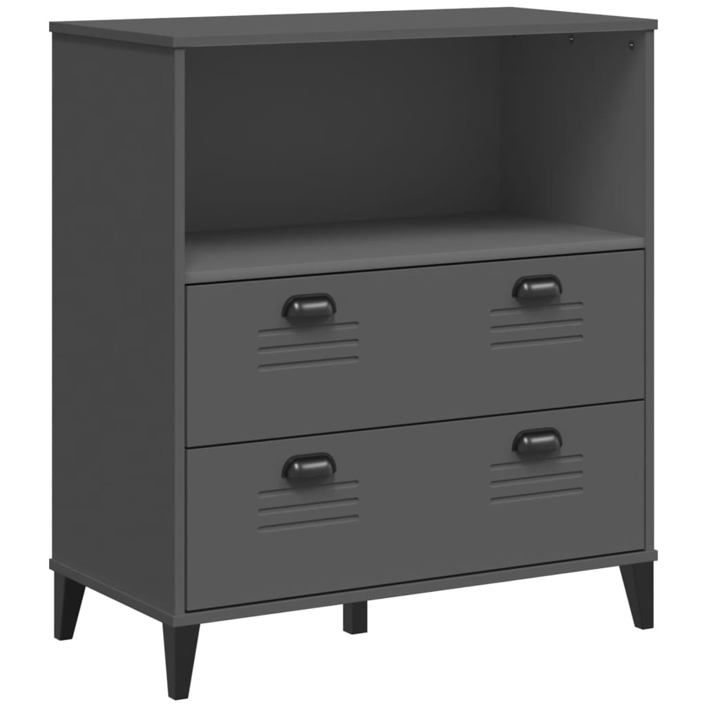Highboard "VIKEN" Anthracite Grey 80x40x200 cm Solid Wood Pine