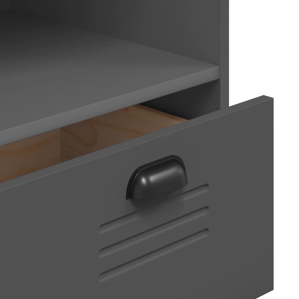 Highboard "VIKEN" Anthracite Grey 80x40x200 cm Solid Wood Pine