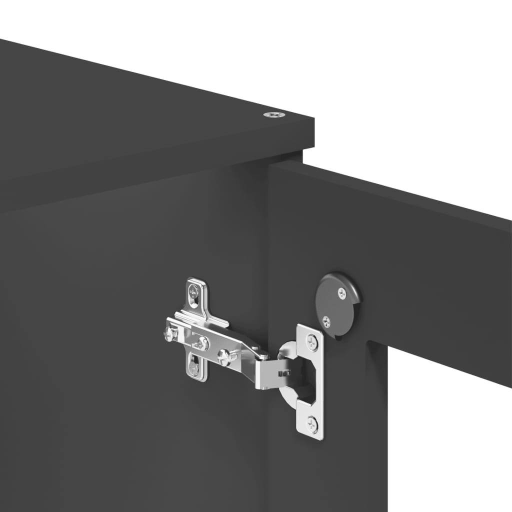 Highboard "VIKEN" Anthracite Grey 80x40x200 cm Solid Wood Pine