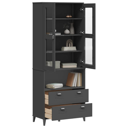 Highboard "VIKEN" Anthracite Grey 80x40x200 cm Solid Wood Pine