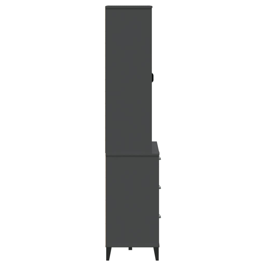 Highboard "VIKEN" Anthracite Grey 80x40x190 cm Solid Wood Pine