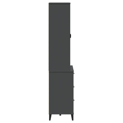 Highboard "VIKEN" Anthracite Grey 80x40x190 cm Solid Wood Pine