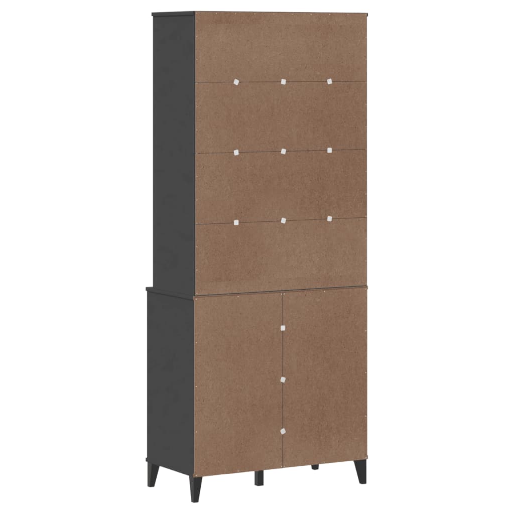Highboard "VIKEN" Anthracite Grey 80x40x190 cm Solid Wood Pine