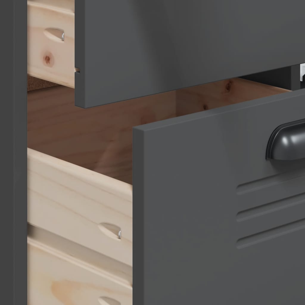 Highboard "VIKEN" Anthracite Grey 80x40x190 cm Solid Wood Pine