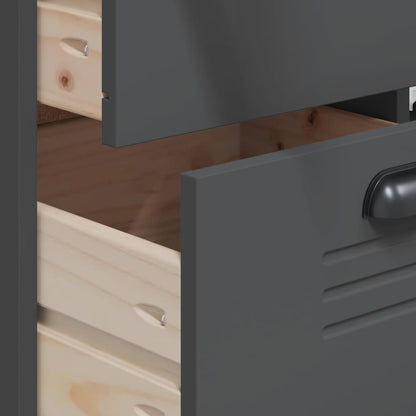 Highboard "VIKEN" Anthracite Grey 80x40x190 cm Solid Wood Pine