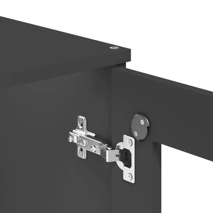 Highboard "VIKEN" Anthracite Grey 80x40x190 cm Solid Wood Pine