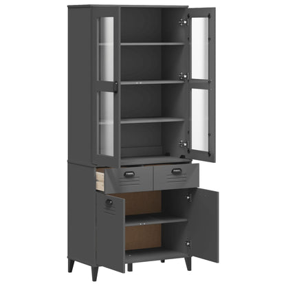 Highboard "VIKEN" Anthracite Grey 80x40x190 cm Solid Wood Pine