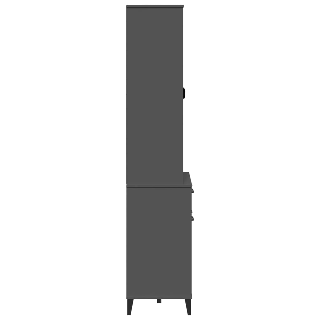 Highboard "VIKEN" Anthracite Grey 80x40x190 cm Solid Wood Pine
