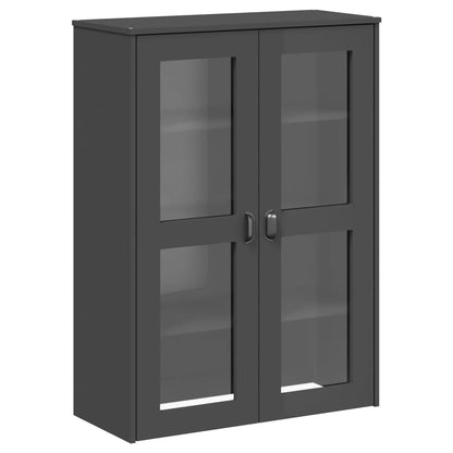 Highboard "VIKEN" Anthracite Grey 80x40x190 cm Solid Wood Pine