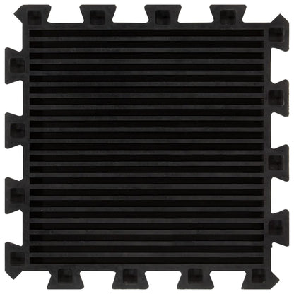 Rubber Floor Tiles 9 pcs Black 16 mm 30x30 cm