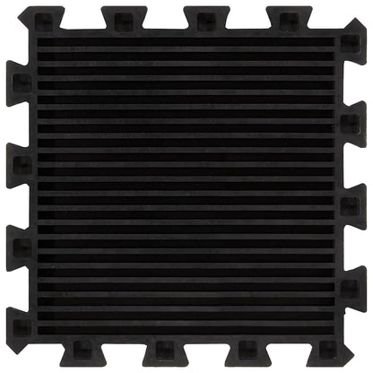 Rubber Floor Tiles 16 pcs Black 16 mm 30x30 cm