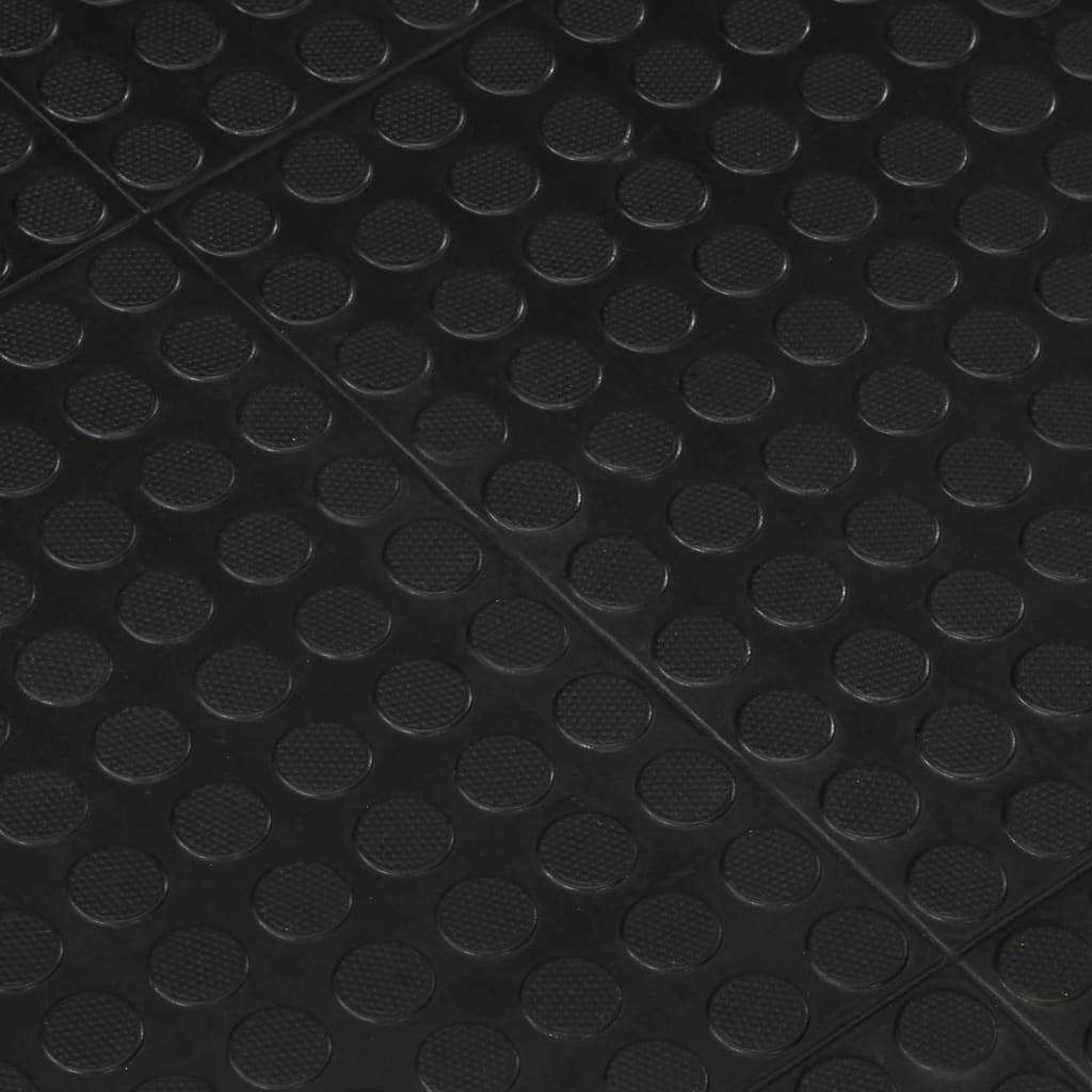 Rubber Floor Tile Black 12 mm 90x120 cm