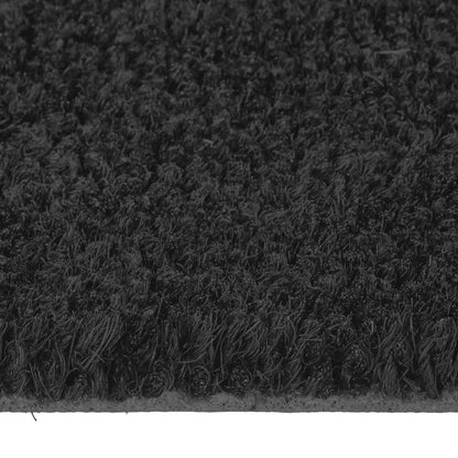 Door Mat Black Half Round 50x80 cm Tufted Coir