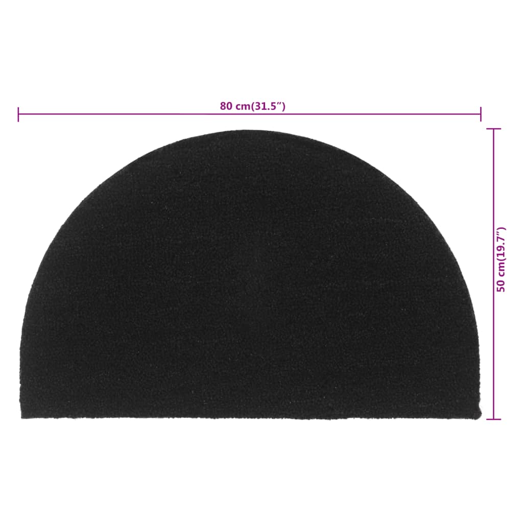 Door Mat | Black | Coir | 50x80 cm | Foldable | Door Mat | Crescent