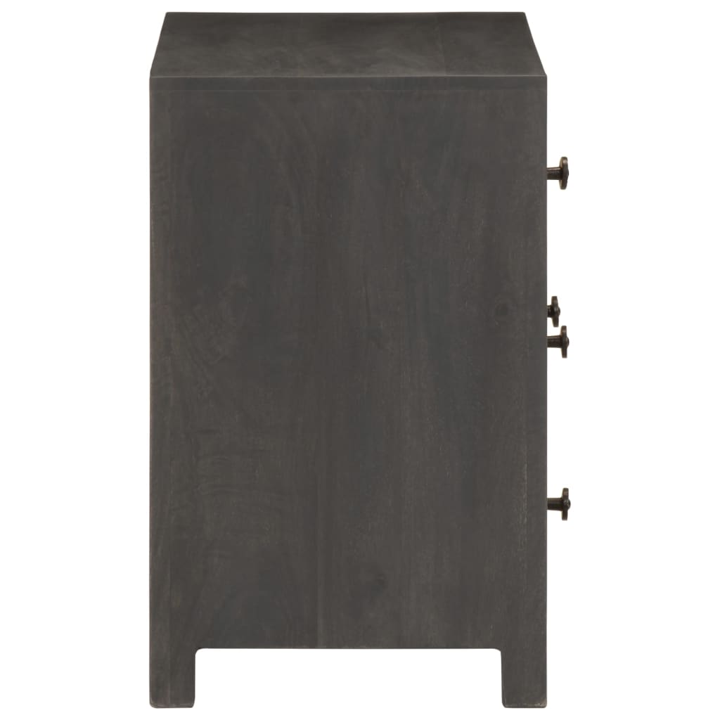 Sideboard Grey and White 75x35x55 cm Solid Mango Wood