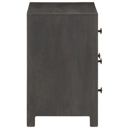 Sideboard Grey and White 75x35x55 cm Solid Mango Wood