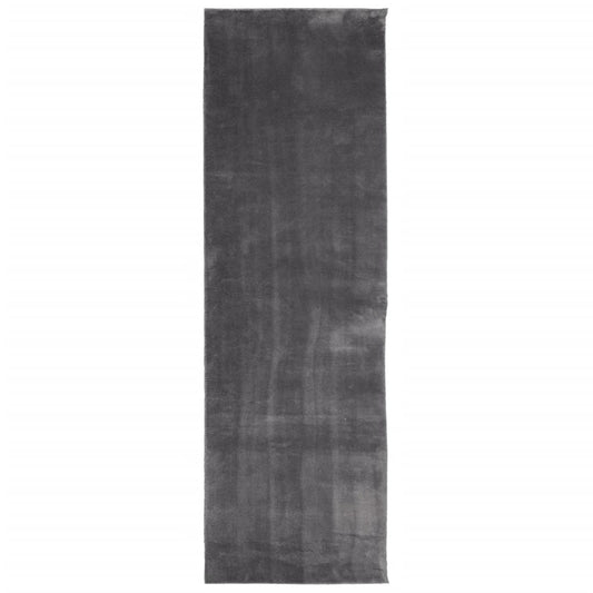 Rug HUARTE Short Pile Soft and Washable Anthracite 80x250 cm
