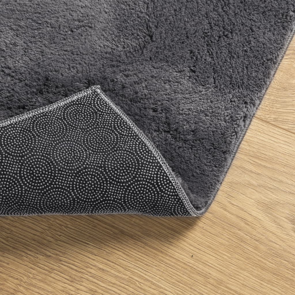 Rug HUARTE Short Pile Soft and Washable Anthracite 100x200 cm
