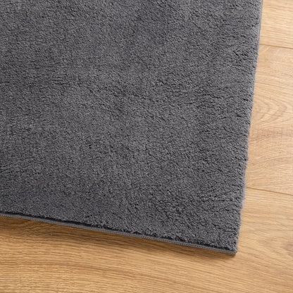 Rug HUARTE Short Pile Soft and Washable Anthracite 160x160 cm
