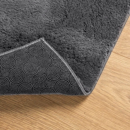 Rug HUARTE Short Pile Soft and Washable Anthracite 160x160 cm