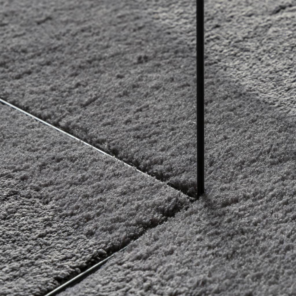 Rug HUARTE Short Pile Soft and Washable Anthracite 160x160 cm