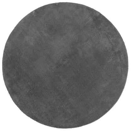Rug HUARTE Short Pile Soft and Washable Anthracite Ø 100 cm