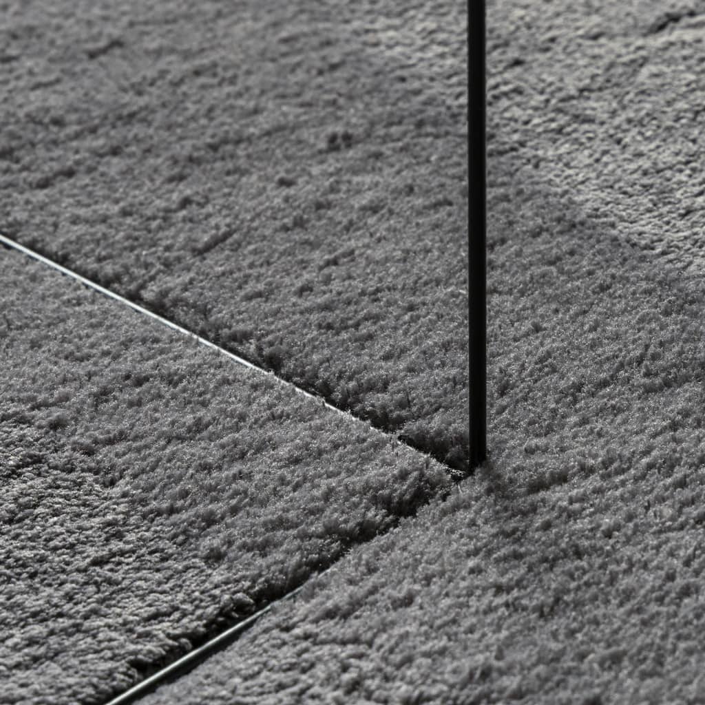 Rug HUARTE Short Pile Soft and Washable Anthracite Ø 100 cm