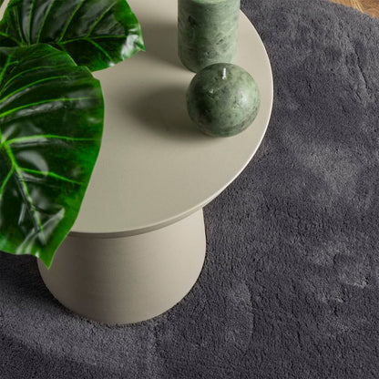Rug HUARTE Short Pile Soft and Washable Anthracite Ø 120 cm