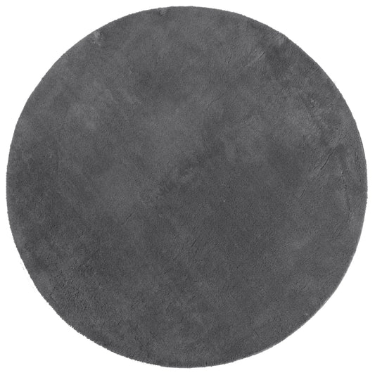 Rug HUARTE Short Pile Soft and Washable Anthracite Ø 200 cm