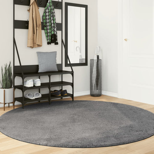 Rug HUARTE Short Pile Soft and Washable Anthracite Ø 200 cm